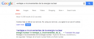 Primer lugar en los resultados de Google - ventajas e inconvenientes de la energía nuclear